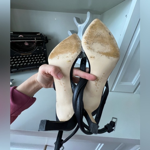 LORD & TAYLOR 424 FIFTH Pointed Toe strappy Heels Leather Women’s size 10 - Picture 11 of 16